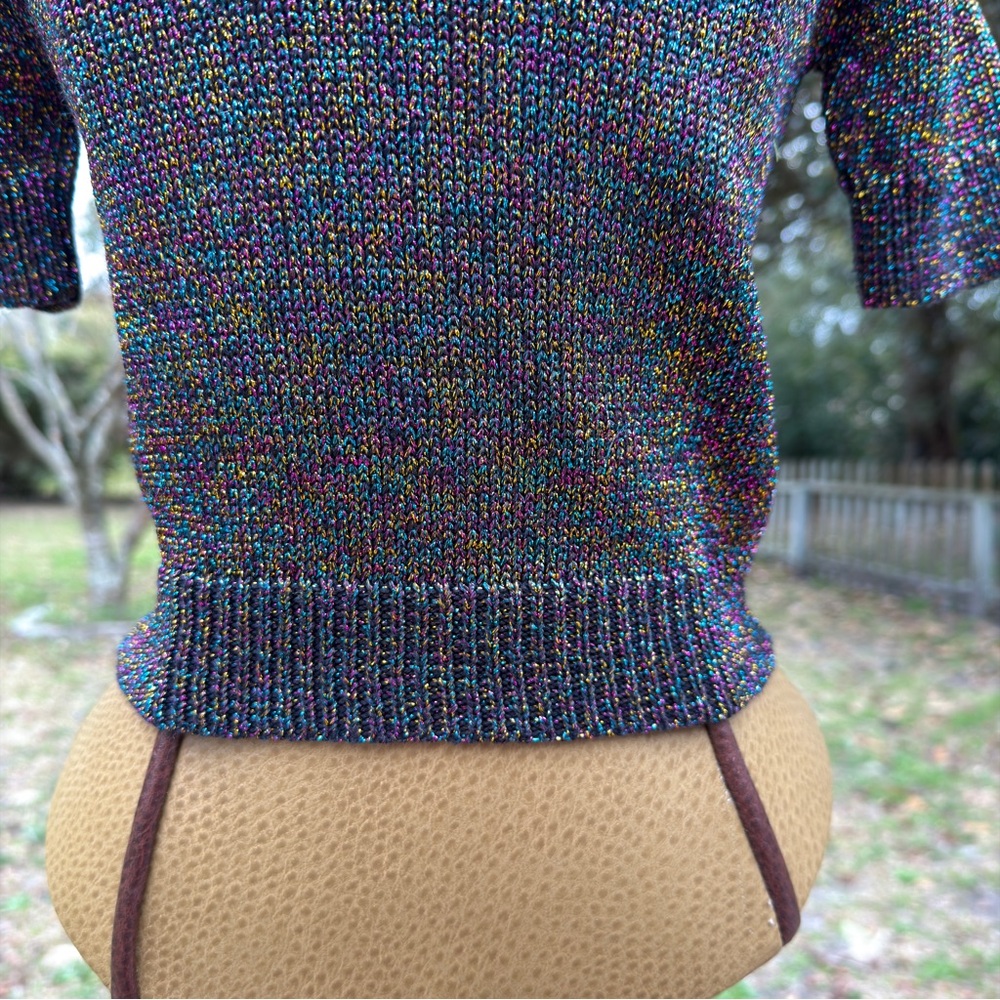 Debut Multicolor Short Sleeve Pullover Sweater - Picture 14 of 16